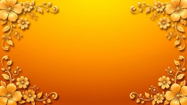 Abstract floral design with gradient background and decorative elements