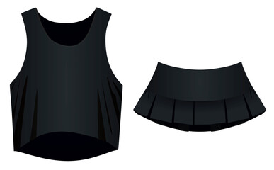 T shirt and mini skirt. vector