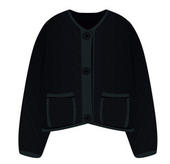 Women black jumper. vector illustration