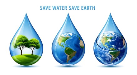 Obraz premium World water day conserve water save earth protect our planet's future