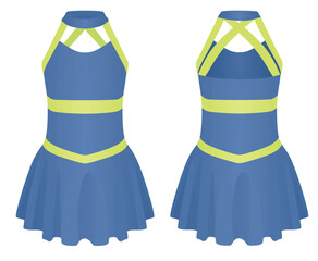 Blue cheerleaders dress. vector illustration