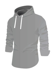 Grey hoodie side view. vector illustration