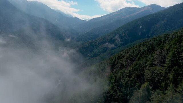The cloud up above the mountains in Taiwan