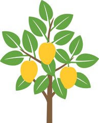 Mango tree logo. Isolated mango tree on white background
