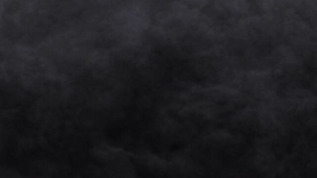 Flying through dark storm clouds with black background. Perfect for cinematic transitions, eerie dream sequences, mystery backgrounds, or intense weather-themed overlays in 4K resolution.