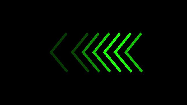 green arrow directed left side.4k video