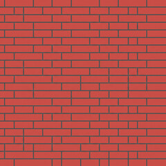 Fototapeta premium Red brick wall texture with black grout lines in pattern 
