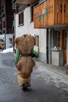 Tsch&auml;gg&auml;tt&auml; Carnival, Loetschental, Switzerland