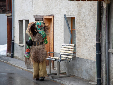 Tsch&auml;gg&auml;tt&auml; Carnival, Loetschental, Switzerland