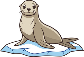 Fototapeta premium Seal Marine Mammal Illustration. Ocean Seal Wildlife Animal. Arctic Seal Full Body. Cute Seal Ocean Creature. Seal Coastal Wildlife Design. Marine Seal Isolated Animal. Northern Seal Aquatic Mammal