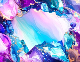 幻想的な流体アートのフレーム背景