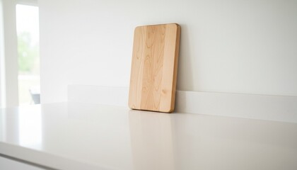 Minimalist Wooden Cutting Board on a Clean Kitchen Countertop