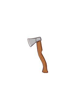 Axe icon cartoon animation 4K