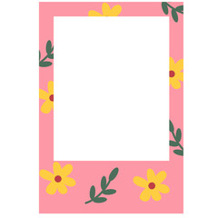 frame polaroid flowers colorfull vactor illustration