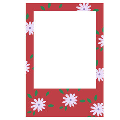 frame polaroid flowers colorfull vactor illustration