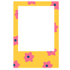 frame polaroid flowers colorfull vactor illustration