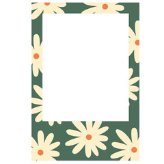 frame polaroid flowers colorfull vactor illustration