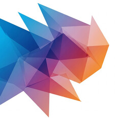 Abstract Geometric Crystal Formation with Gradient Colors.