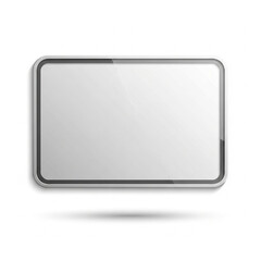 Blank Digital Tablet Screen with Rounded Corners and Silver Bezel.
