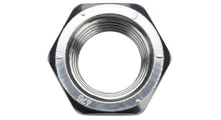 Oval shaped metal nut isolated on transparent background