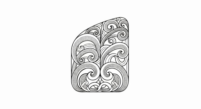 Ornate swirling pattern within a rounded rectangular border