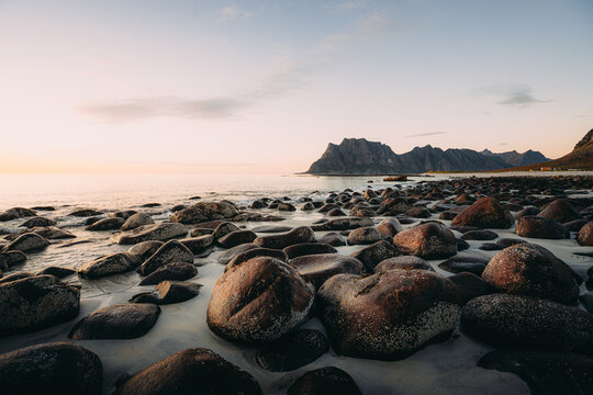 House, Beach, Trollfjord, Lofoten, Norway
