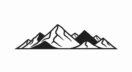 Minimalist black and white mountain range silhouette