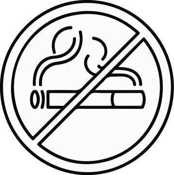 No smoking symbol, prohibition of cigarette and smoke, clean air