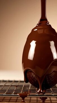 Chocolate Easter Egg in Wrapper Sweet Dessert Concept