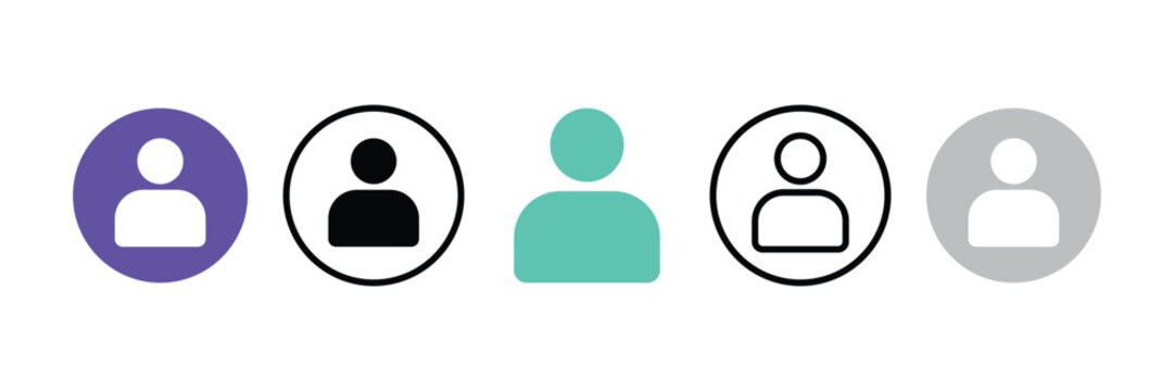 User Profile Icon Set - Colorful Avatar Person Symbols for Web Design and Mobile App Interface