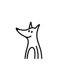 Obraz premium Vector cartoon of cute doodle fox