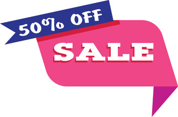 Colorful Sale Banner with 50 Percent Off Text discount