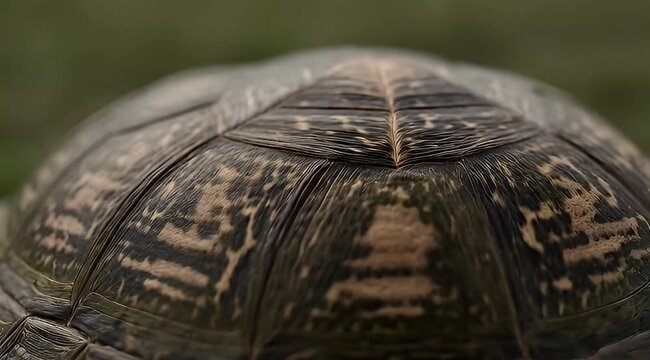 Detailed close up of a tortoise shell showing its unique textures and patterns