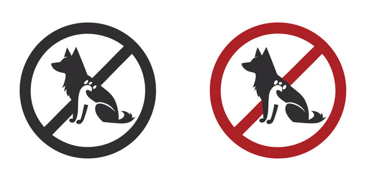 No pet allowed vector icons. Cat and dog no pet allowed vector signs set

