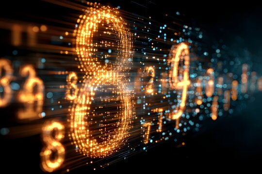 Vivid trillion concept with luminous digital numbers in a sleek, futuristic data grid.