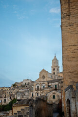 Fototapeta premium Matera cathedral and ancient sassi unesco heritage site