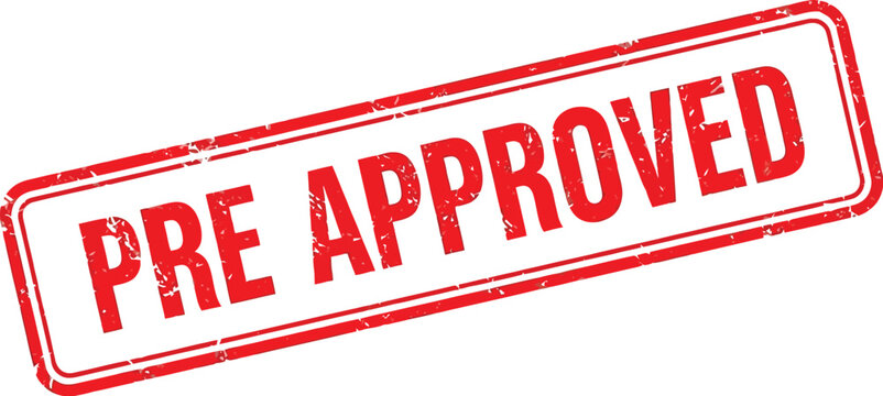 Red rubber stamp text clearly indicates document status is pre approved.