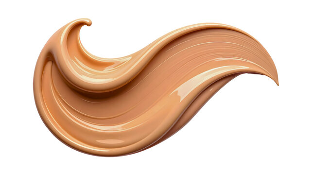 Cosmetic smears of foundation cream on white background