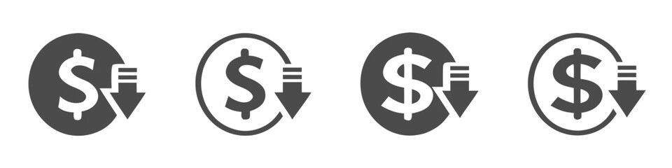 Fototapeta premium Cost reduction vector icon concepts