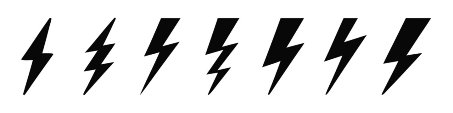 Lightening bolt vector icons se
