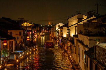 night view of Suzhou city in China