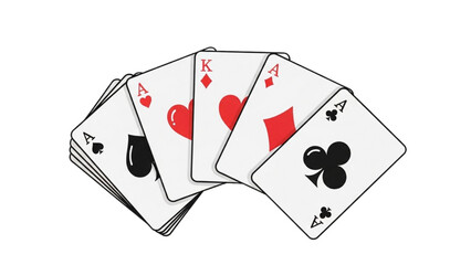 Obraz premium A fan of playing cards displaying various suits and ranks laid out closely together