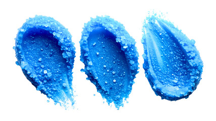 Cosmetic smears scrub cream texture on transparent background