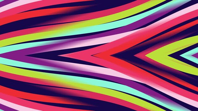 Dynamic Abstract Background with Colorful Gradient Wavy Stripes Forming V shapes, Creating a Vibrant Modern Motion Design Perfect for Creative Projects and Digital Art