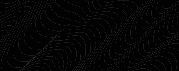 Weather Map Background. Vector Seamless Pattern with Contour Lines. Abstract Linear Topographic Texture © Zain Farhany