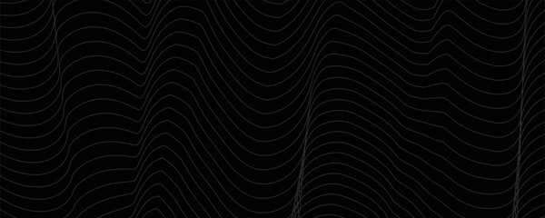 Weather Map Background. Vector Seamless Pattern with Contour Lines. Abstract Linear Topographic Texture © Zain Farhany