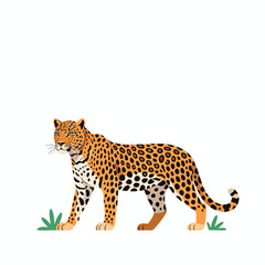 Fototapeta premium Majestic Wildcat Standing in Natural Habitat with Sparse Vegetation