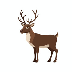 Brown Deer with Antlers Standing