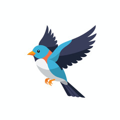 Vibrant Bird in Mid Flight