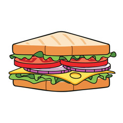 Delicious Layered Sandwich Illustration